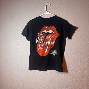 The Rolling Stones Tour of America 78 Black T Shirt Size S